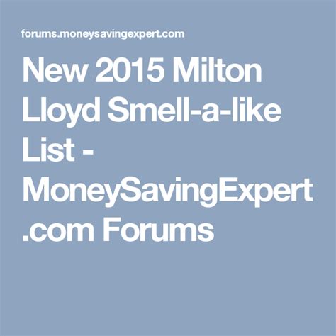 milton lloyd smell alike list.